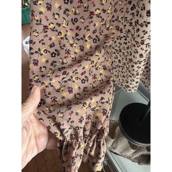 Andrée‎ by Unit Floral Long Sleeve Blouse Womens Sz L Peasant Boho Romantic - Picture 3 of 8